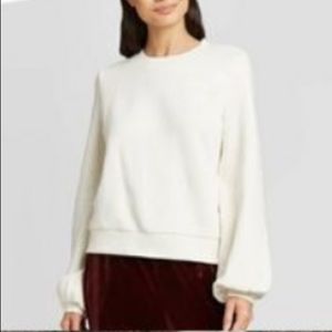 A. New. Day. Bell Sleeve Crewneck Sweatshirt